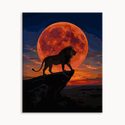 Red Moon Lion Paint By Numbers
