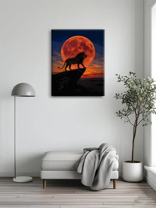 Red Moon Lion Paint By Numbers