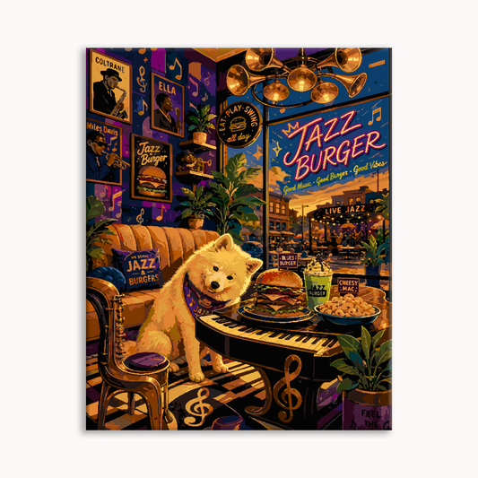 Retro Diner Dog Paint By Numbers