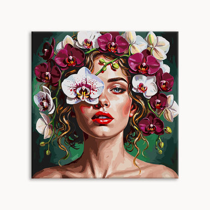 Rose & Orchid Impasto Portrait Paint By Numbers