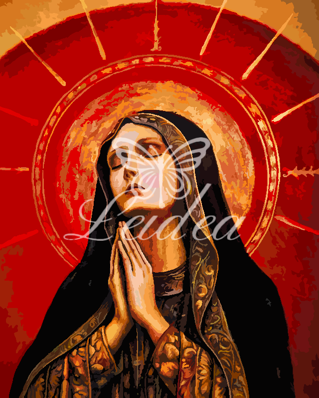 Sacred Mary in Crimson