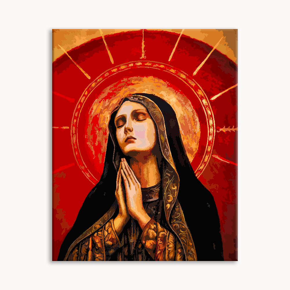 Sacred Mary in Crimson