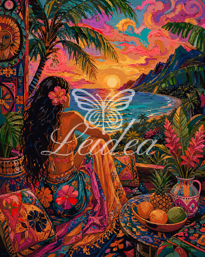 Seaside Tropical Folk Woman