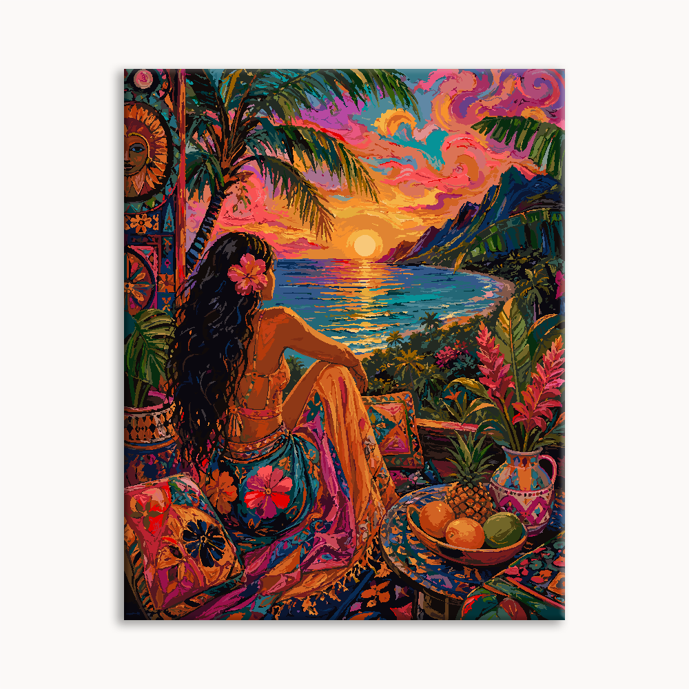 Seaside Tropical Folk Woman