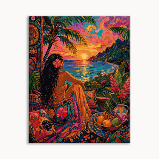 Seaside Tropical Folk Woman