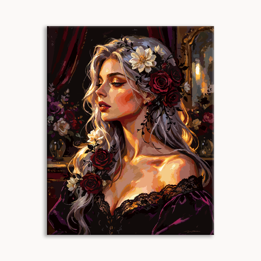 Silver Bloom Paint By Numbers