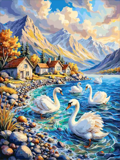 Snowy Swan Lake