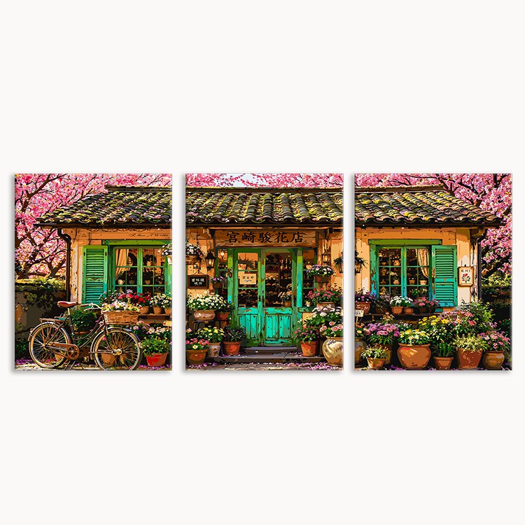 Spring Flower Shop (Set of 3 PCS) Paint By Numbers