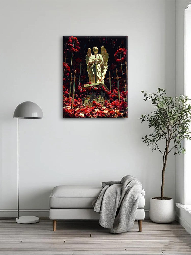 Stone Angel Among Roses