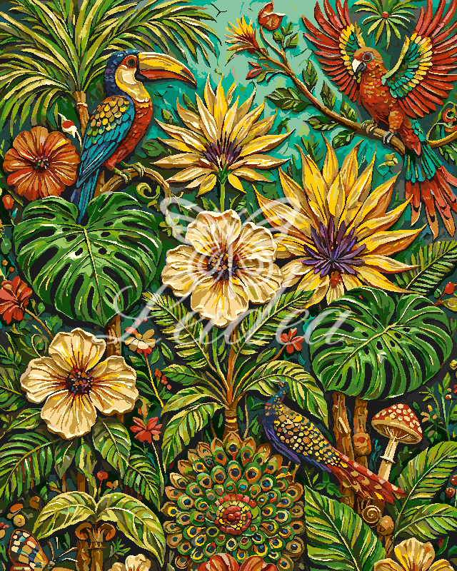 Sunflower Green Jungle Canvas
