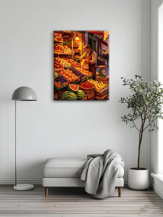 Sunlit Fruit Market Paint By Numbers