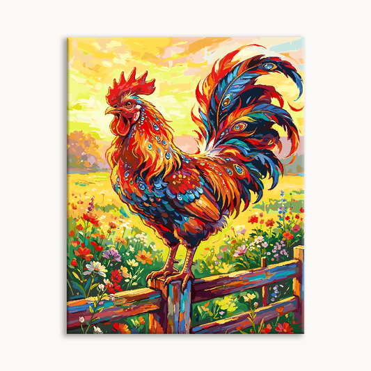 Sunrise Rooster Paint By Numbers