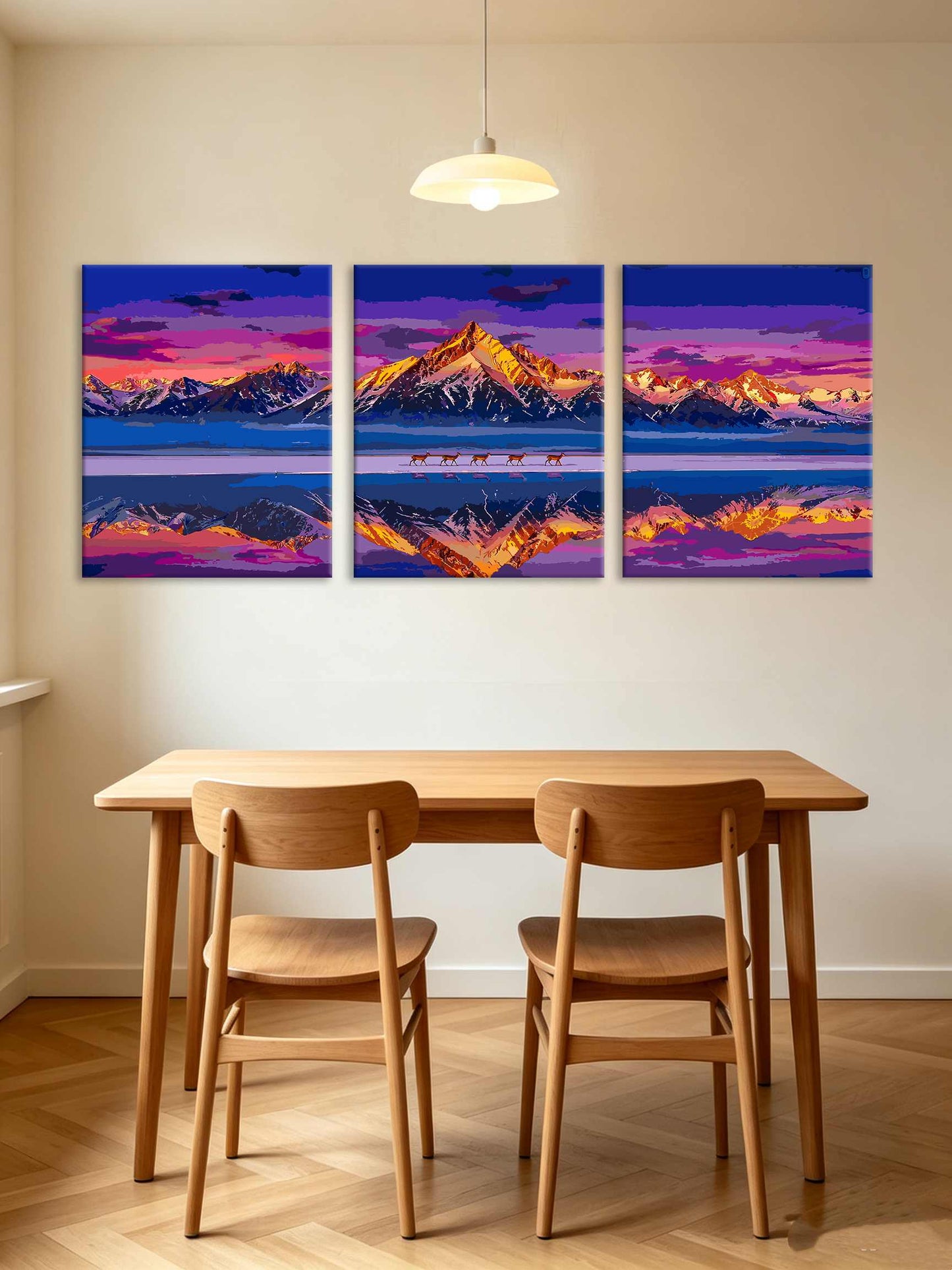 Sunset Snow Mountain (Set of 3 PCS) Paint By Numbers