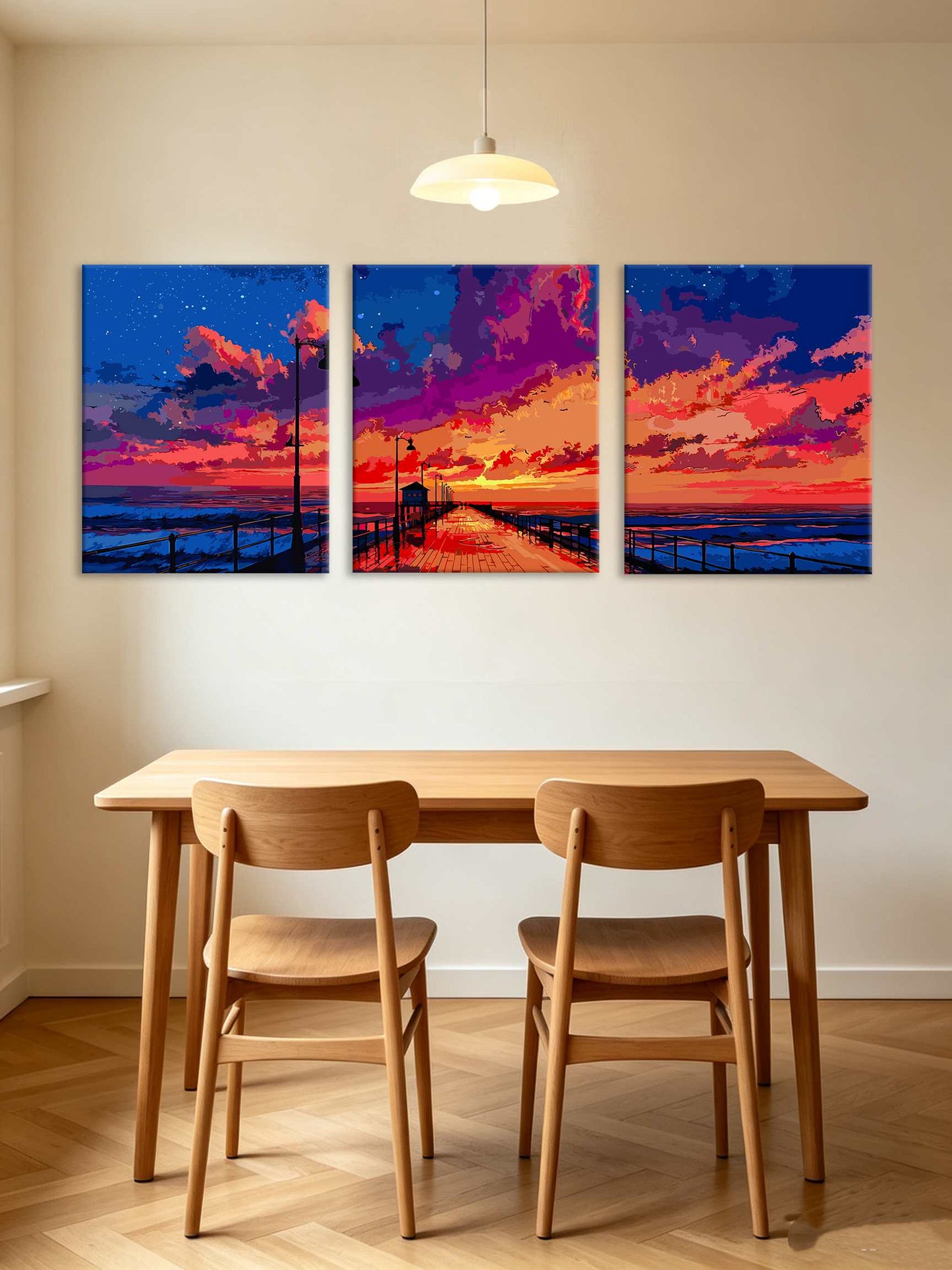 Sunset Pier View (Set of 3 PCS) Paint By Numbers