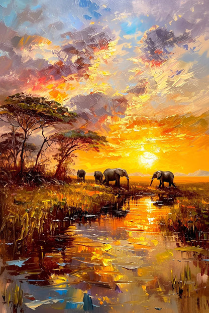 Sunset elephant 1