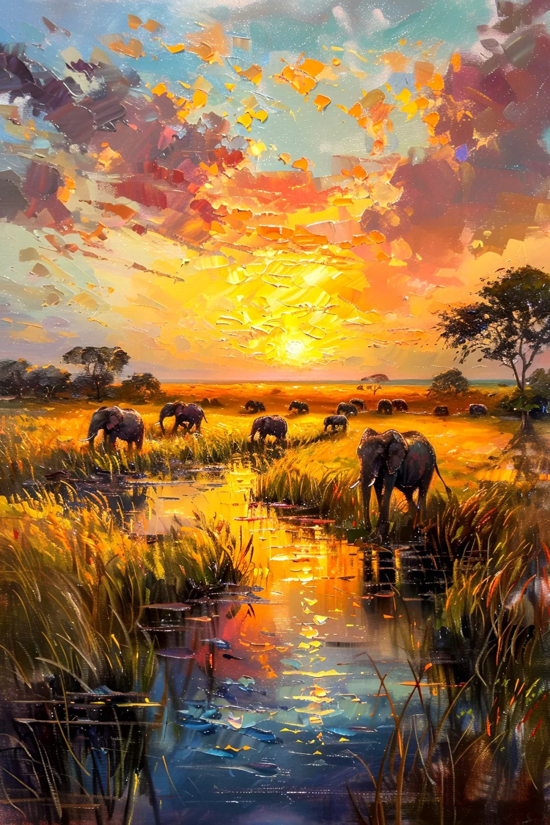 Sunset elephant 3