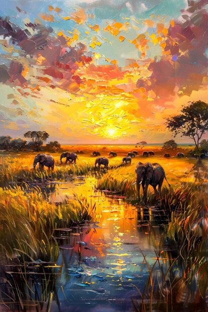 Sunset elephant 3