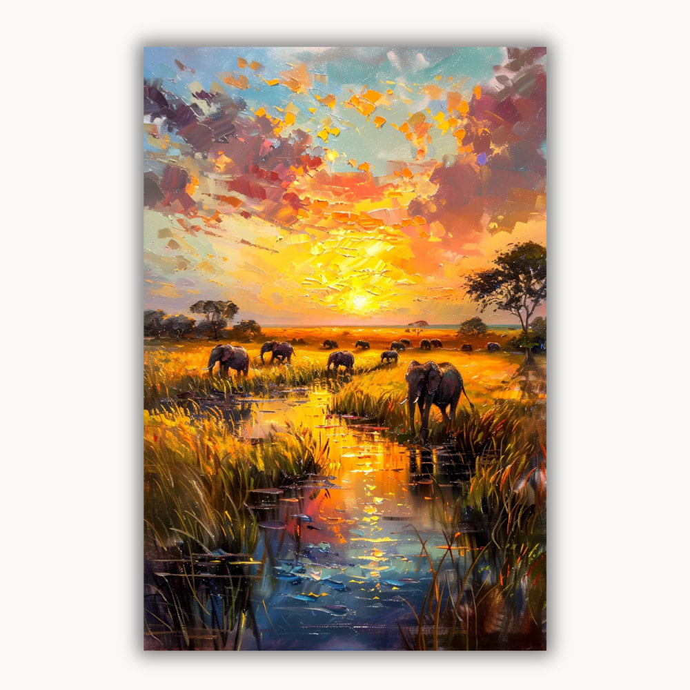 Sunset elephant 3