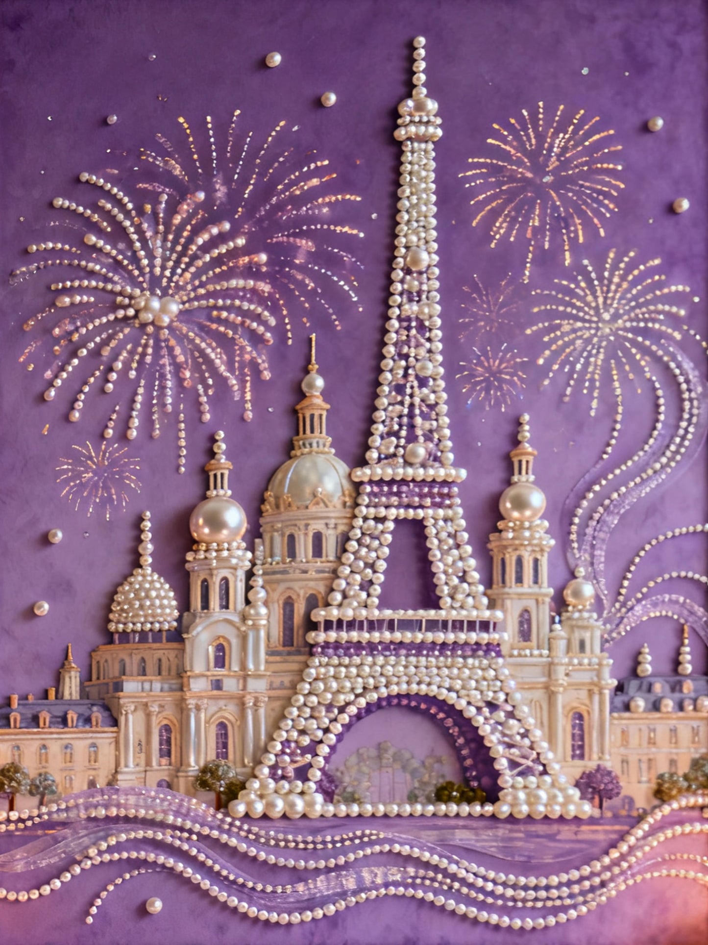 The castle's fireworks and pearl painting