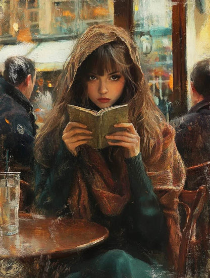 The girl drinking coffee 1