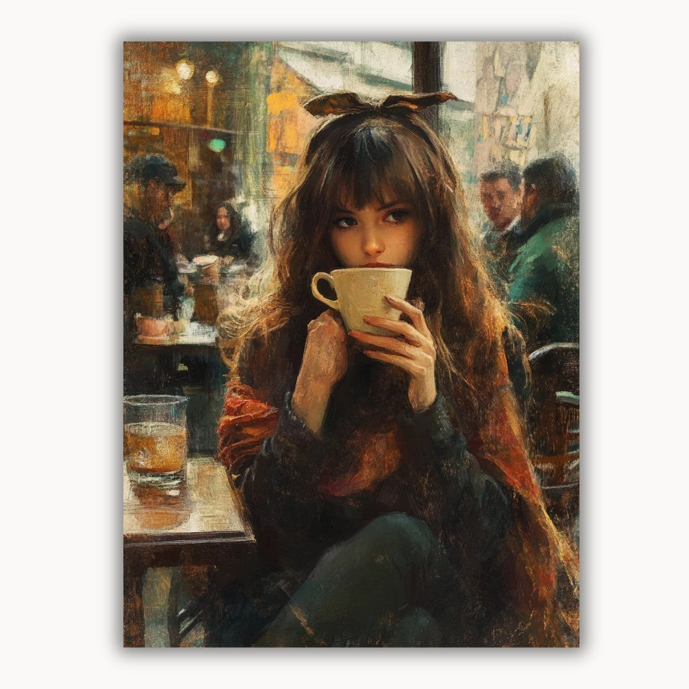 The girl drinking coffee 2