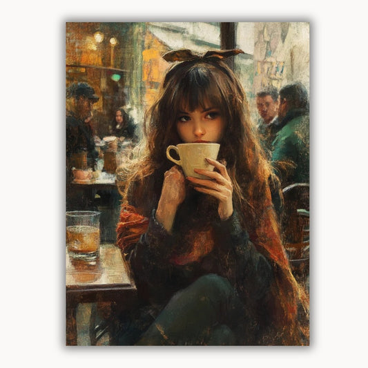 The girl drinking coffee 2