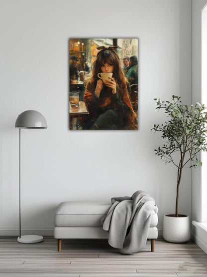 The girl drinking coffee 2