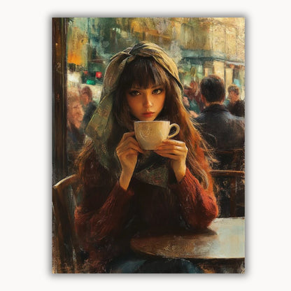 The girl drinking coffee 3
