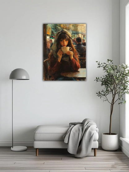 The girl drinking coffee 3