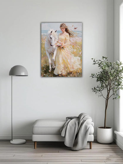 The girl leading the horse 1