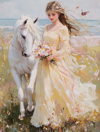 The girl leading the horse 1
