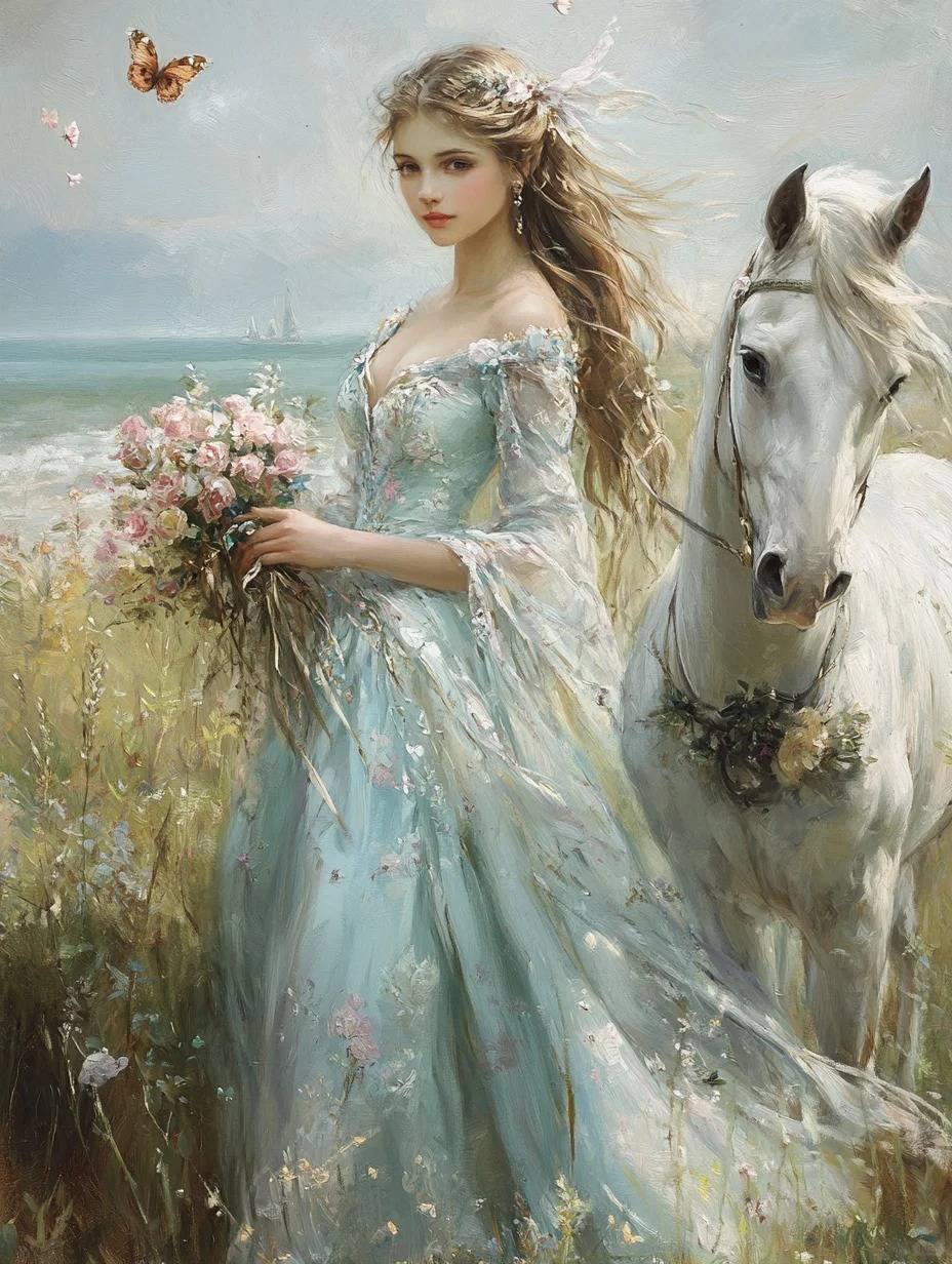 The girl leading the horse 2