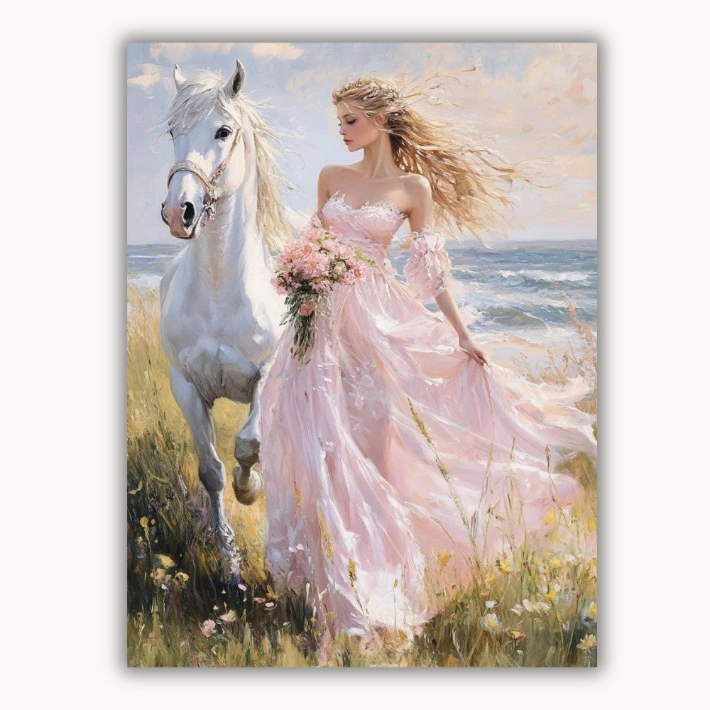 The girl leading the horse 3