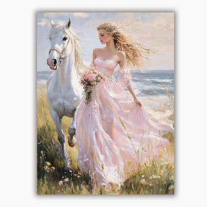 The girl leading the horse 3