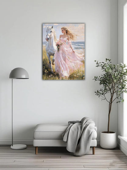 The girl leading the horse 3