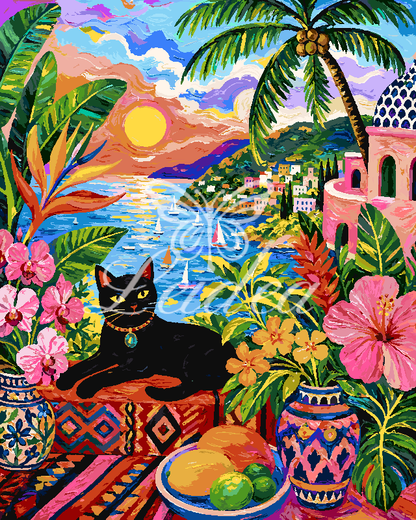 Tropical Mexican Folk Town Cat