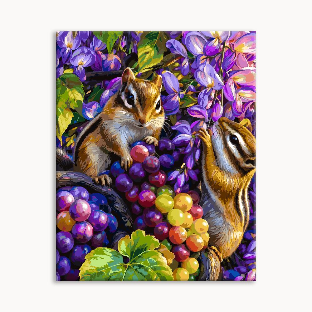 Two Squirrel Vineyard Paint By Numbers