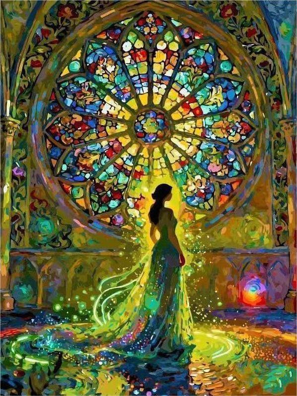 Under the colored window