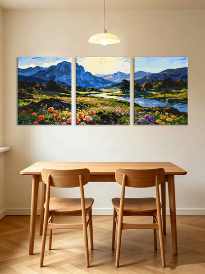 Valley Flower Field (Set of 3 PCS) Paint By Numbers
