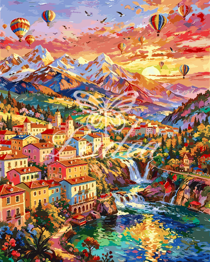 Vibrant Valley Sunrise Paint By Numbers