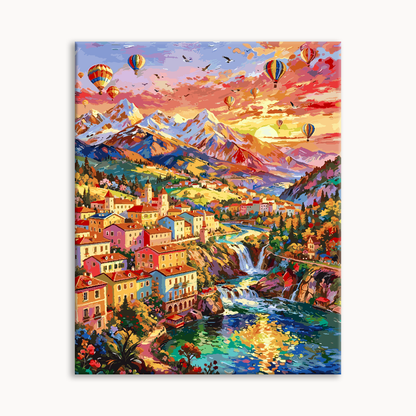 Vibrant Valley Sunrise Paint By Numbers
