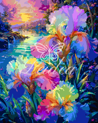 Vibrant Iris Watercolor