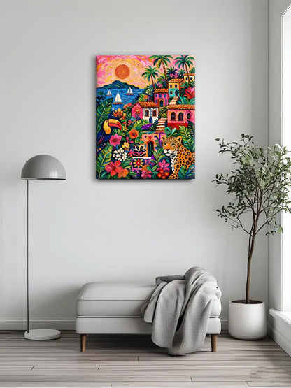 Vibrant Mexican Village Sunset