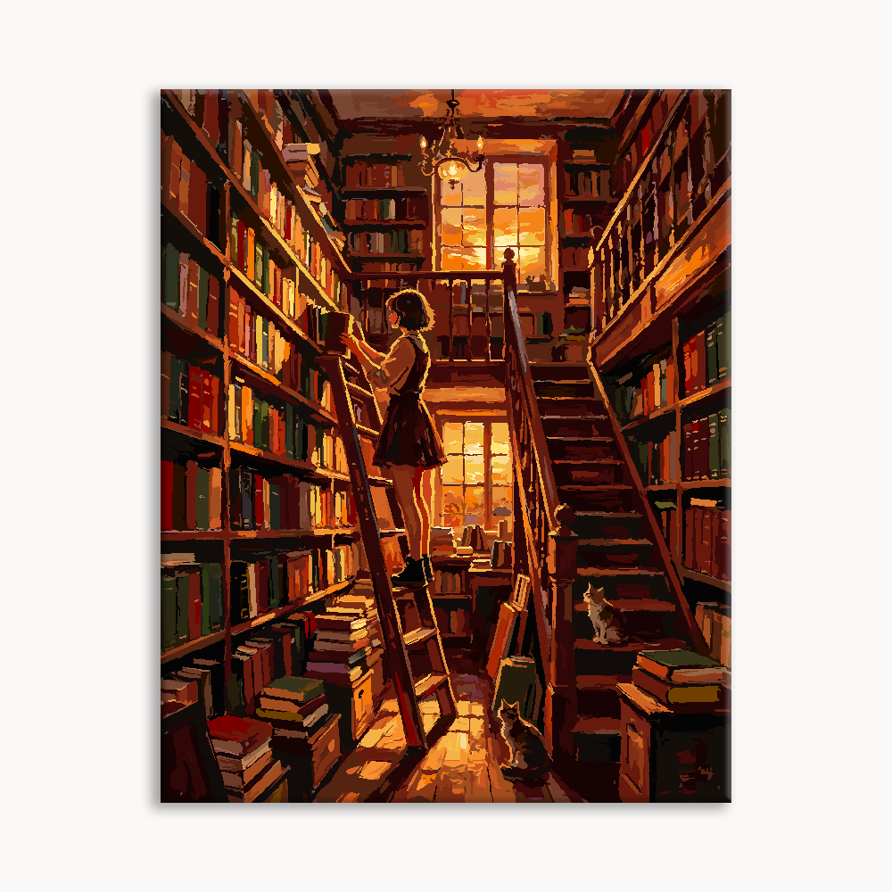 Vintage Book Nook Paint By Numbers