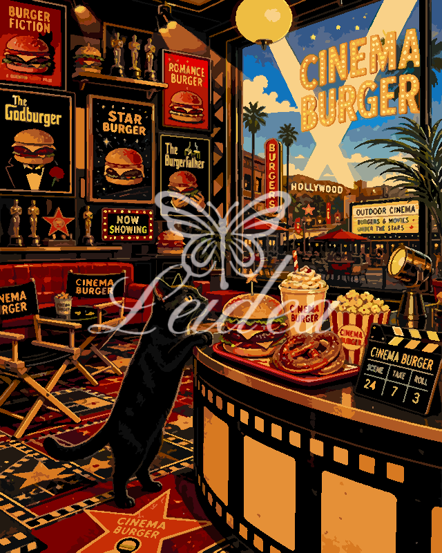 Vintage Cafe Interior Paint By Numbers