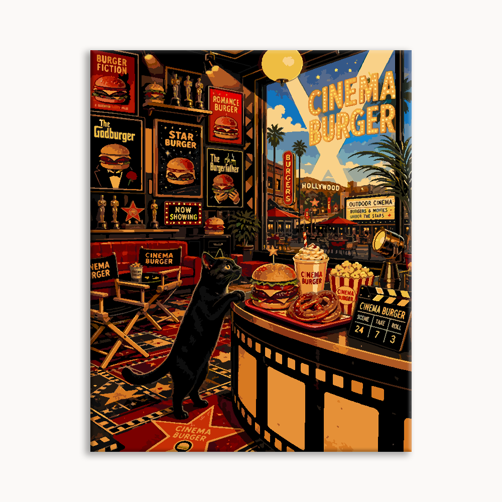 Vintage Cafe Interior Paint By Numbers