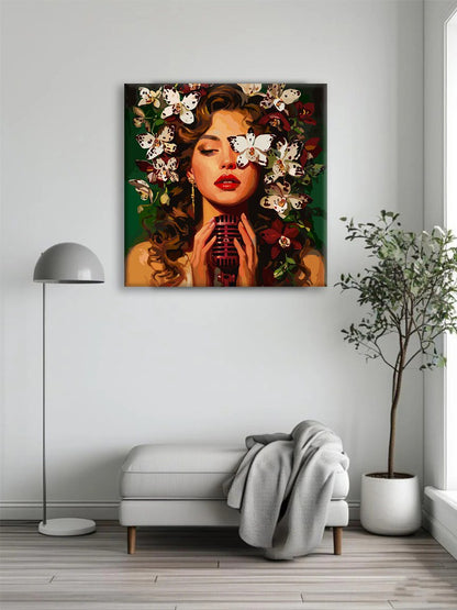 Vintage Floral Korean Lady