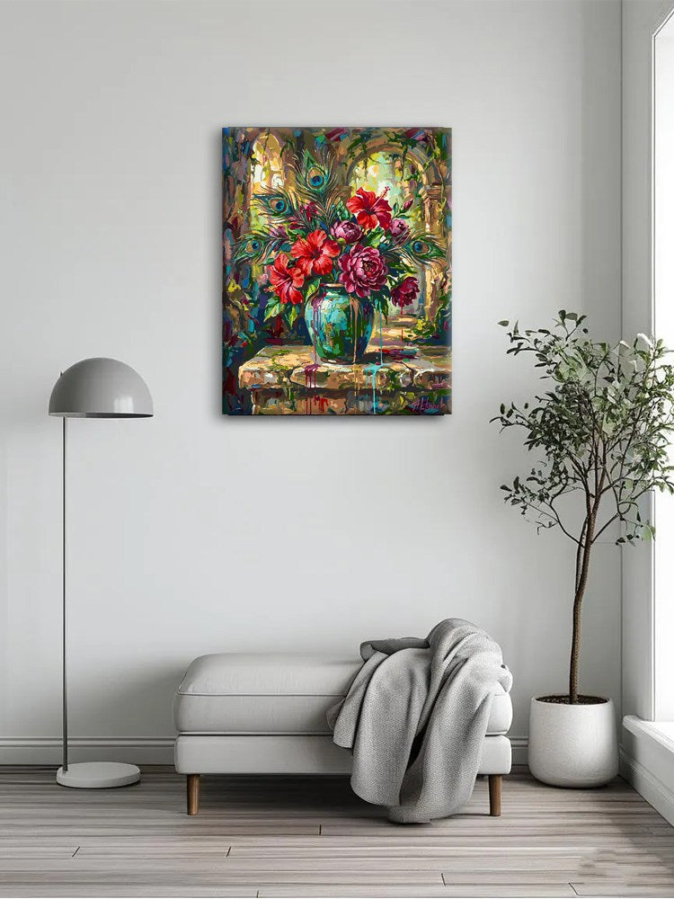 Vivid Roses in Turquoise Paint By Numbers