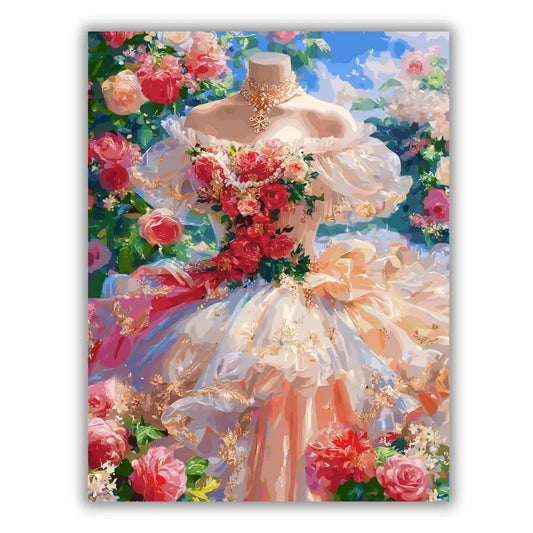 Wedding dress and flowers