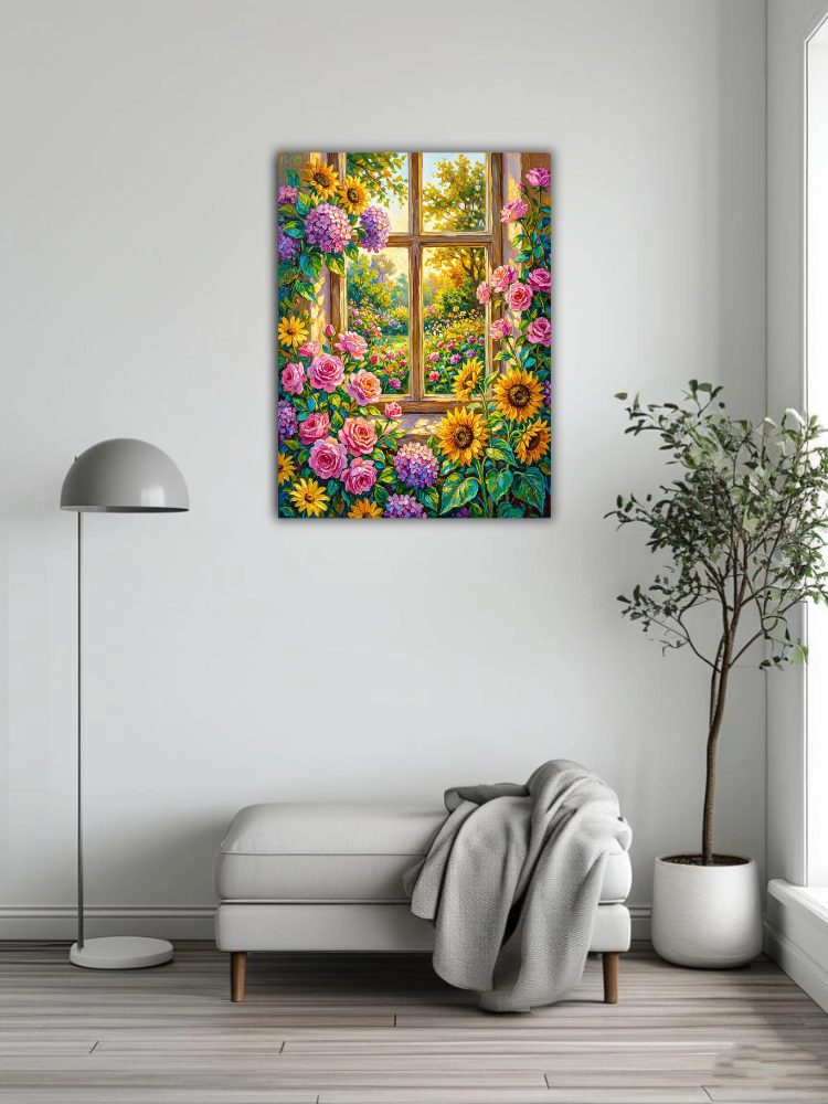 Window and sunflower